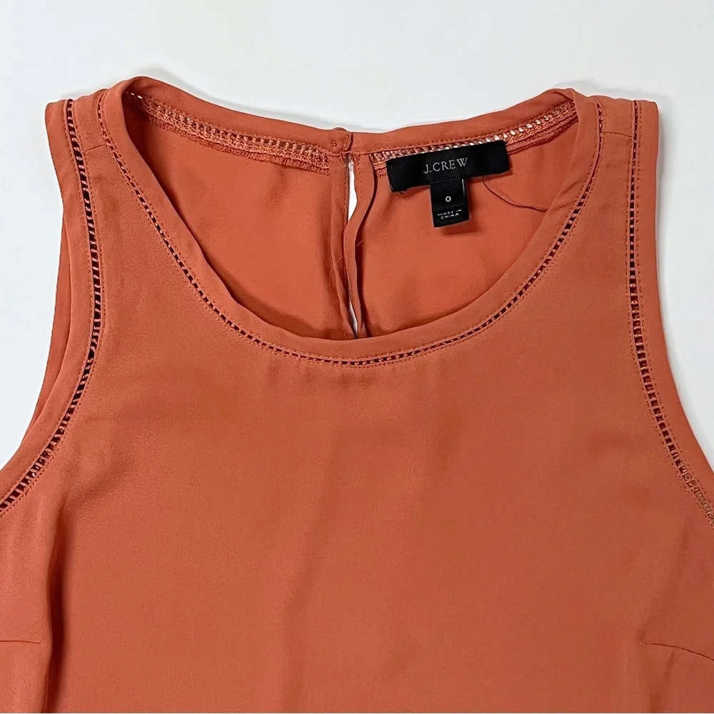 J. Crew ladder trim drapey sleeveless top in sunbaked clay size 0